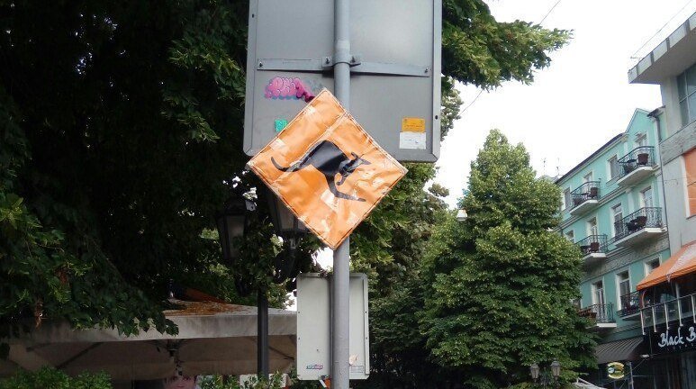В центре Одессы «красуется» самодельный знак (ФОТО)