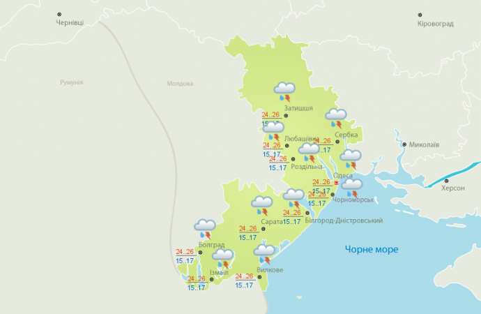 Погода 15 июля. Одессе снова обещают дождь с грозой