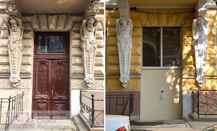 Историческое здание в центре Одессы «украсили» нелепой дверью