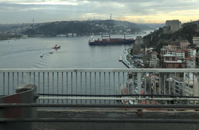 Вантажне судно, що йшло з Одеси, врізалося в набережну у Босфорській протоці (відео)
