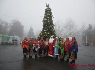Несмотря на нелетную погоду, одесситы гуляли в парке с елкой и Дедом Морозом (фото)