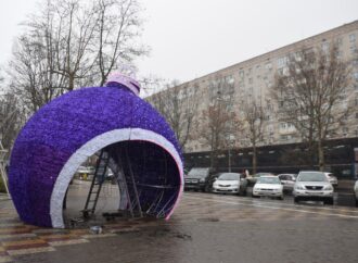 В городе под Одессой испортили новогодний декор (фото)