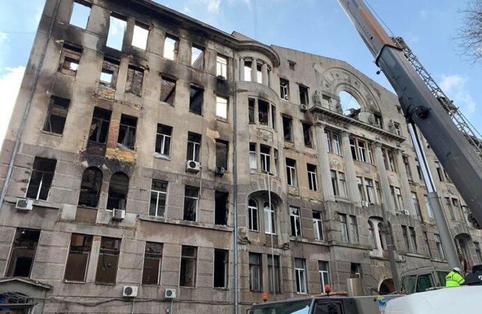 Згорілу будівлю Одеського коледжу економіки передадуть на баланс облдержадміністрації