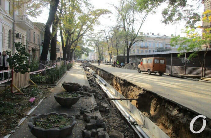 ремонт дороги, раскопано