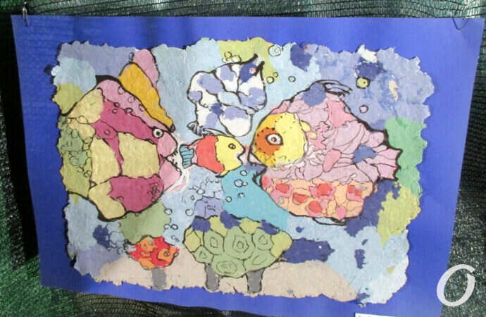 детский рисунок, море