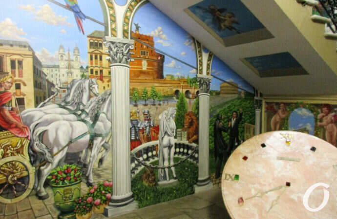 парадная, роспись, часы