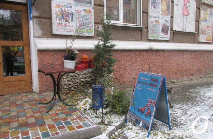 первый снег в Одессе, елочка