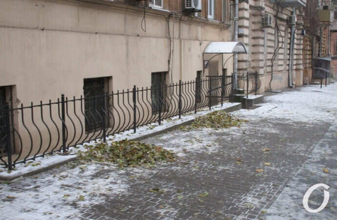 первый снег в Одессе, дорога