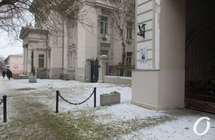 первый снег в центре Одессы