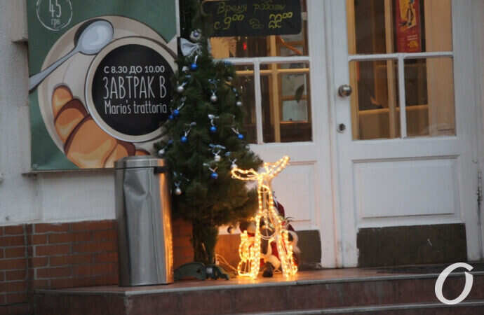 елка возле кафе