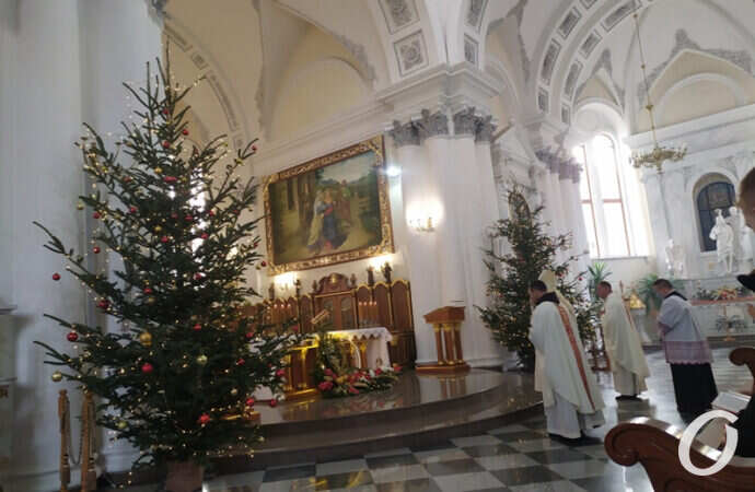 Католическое Рождество, собор, елка
