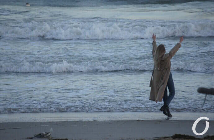 Зимнее море в Одессе, селфи