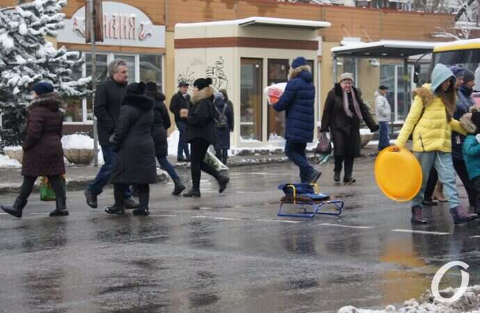 Очистка дорог, пешеходы