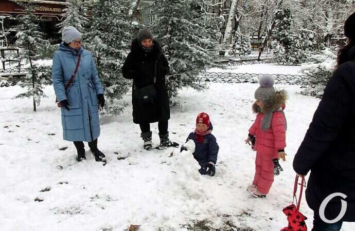 снеговик, дети