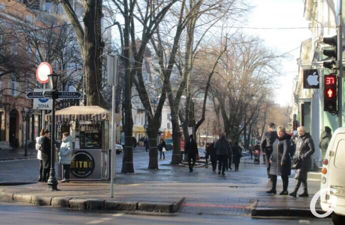 Оттепель в Одессе, улица Екатерининская