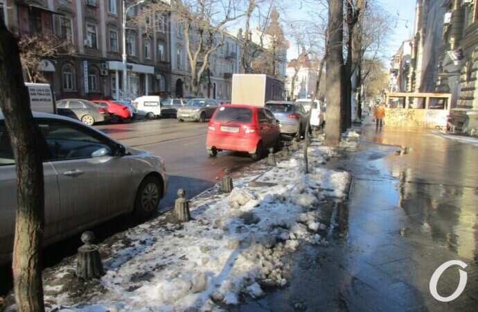 Оттепель в Одессе, тротуар