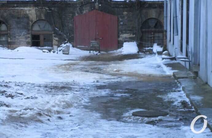 Оттепель в Одессе, двор