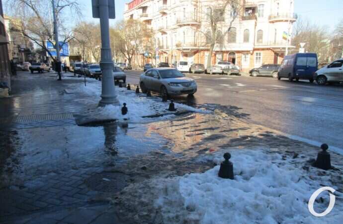 Оттепель в Одессе, снег