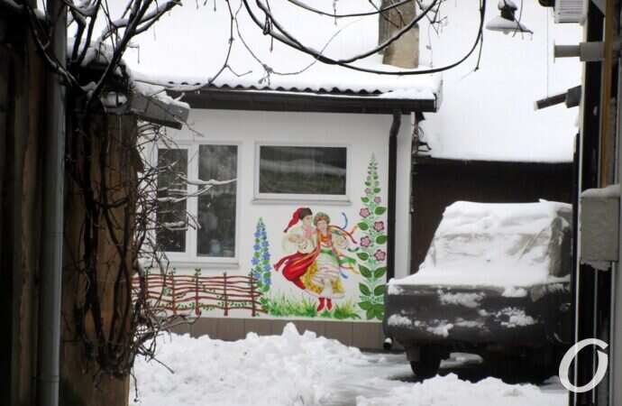 Одесские дворики зимой, украинский дворик