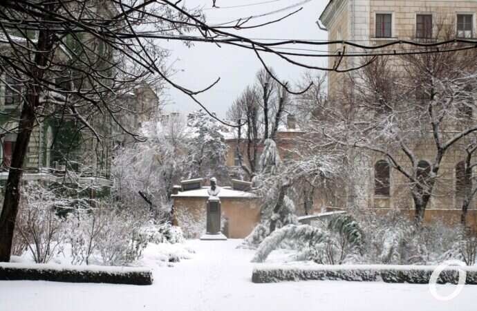 Одесские дворики зимой, бюст