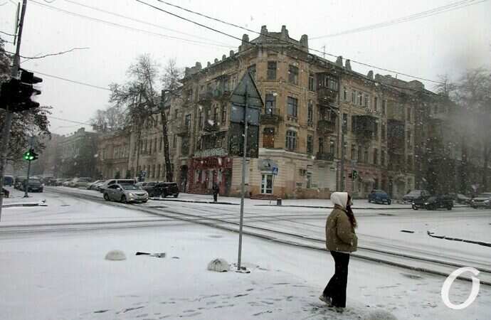 Снег в Одессе 24 декабря