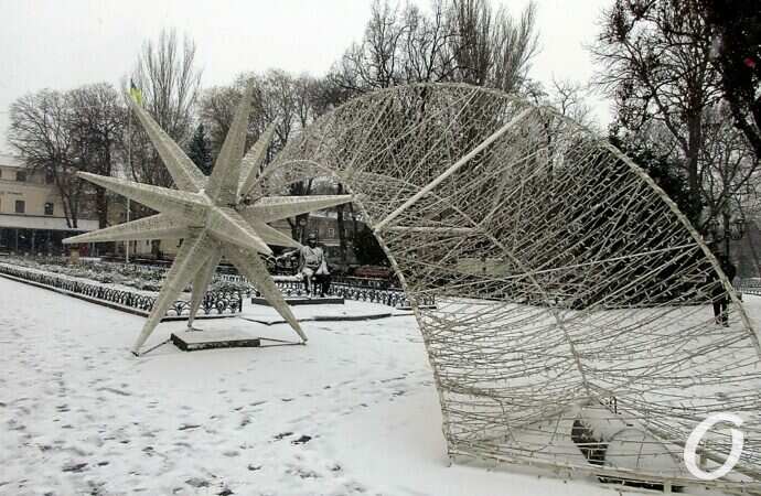 Снег в Одессе 24 декабря15