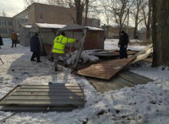 На поселке Котовского сносят гаражи: уверяют, что незаконные (фото)