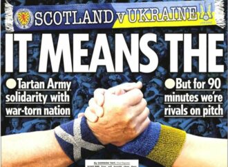 Первые полосы шотландских газет о предстоящем футбольном матче «Шотландия–Украина»