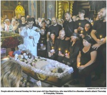 Похороны убитой россиянами 4-летней Лизы – плакал даже священник: что пишет мировая пресса об Украине
