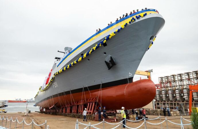 В Турции спустили на воду первый украинский корвет