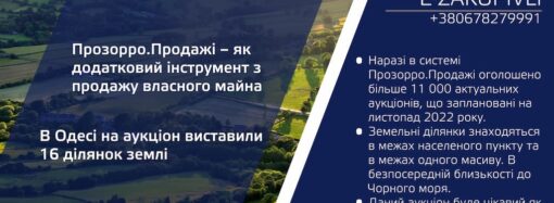 В Одессе на аукцион выставили 16 участков земли