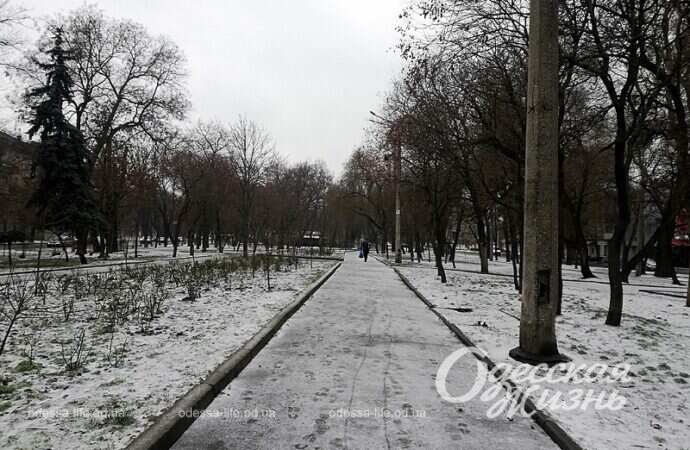 Одесский сквер Витте, аллея, столб