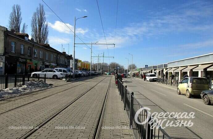 Одесский Новощепной ряд, трамвайные рельсы