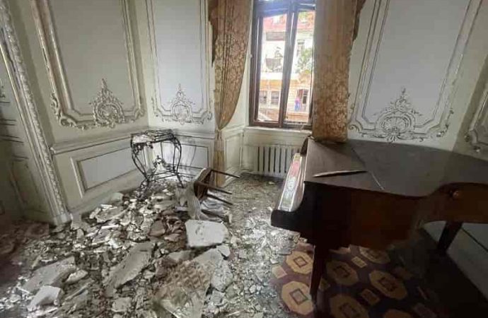 Одесский Дом ученых после ракетной атаки2