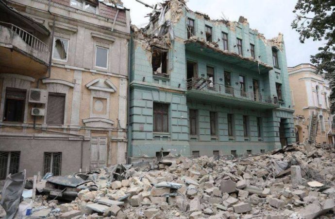 Исторический центр Одессы после обстрела