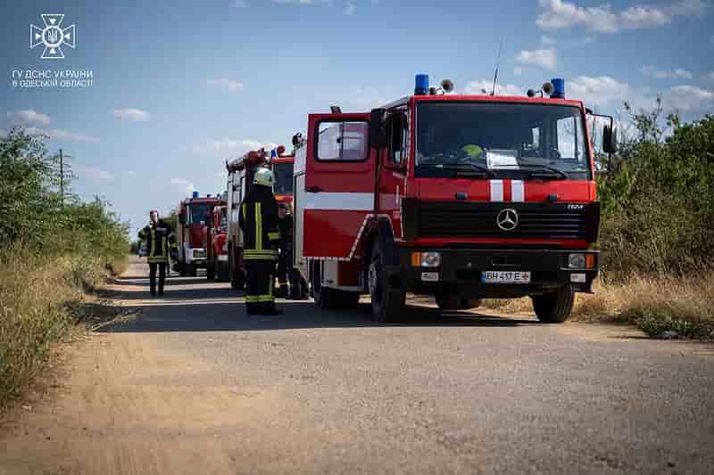 Масштабный пожар в Одесской области