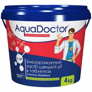 дезінфекція басейну таблетованим хлором AquaDoctor
