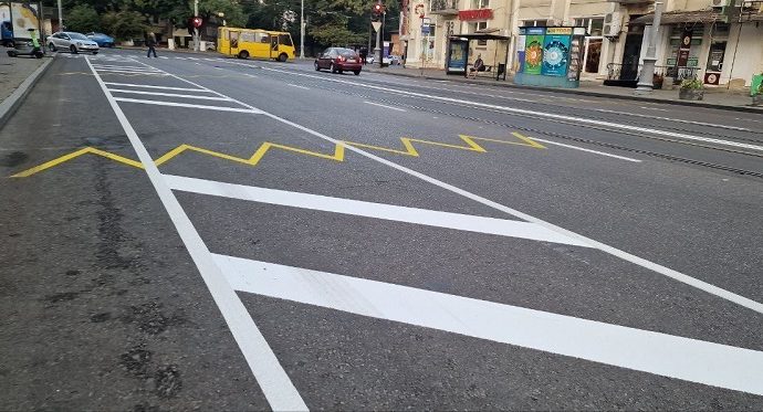 Новая разметка на улице Тираспольской