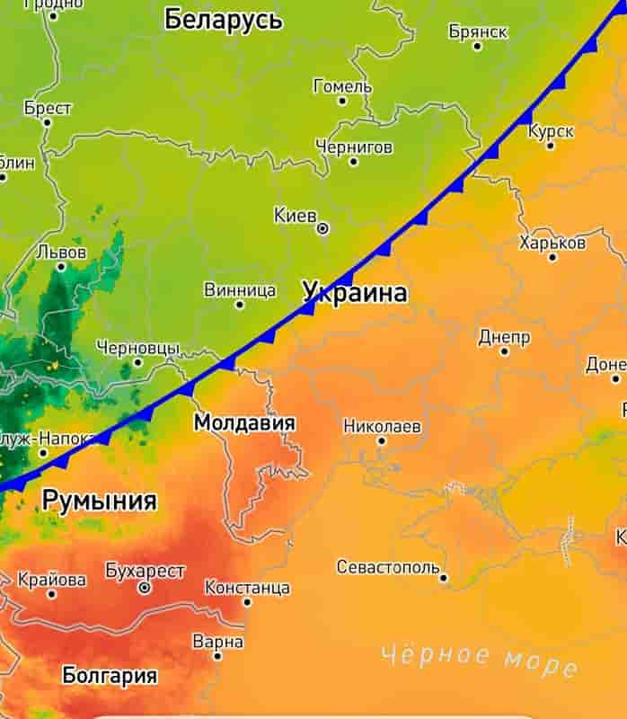 Холодный фронт в Одесской области 16 октября 2023