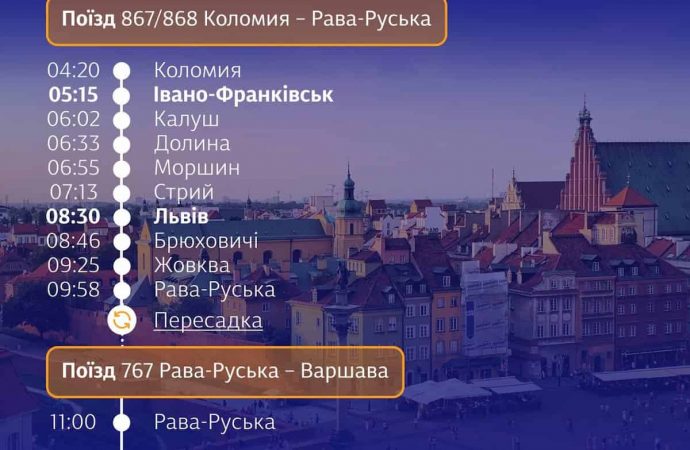 поезд на Варшаву