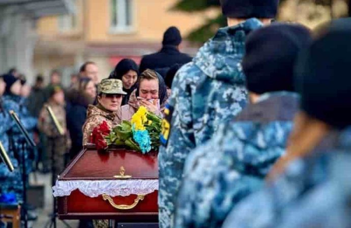 Похороны погибшего военного в Одессе