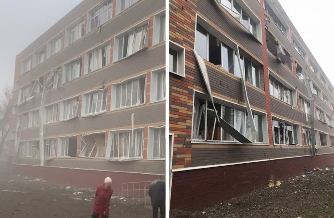 школа. ракетная атака