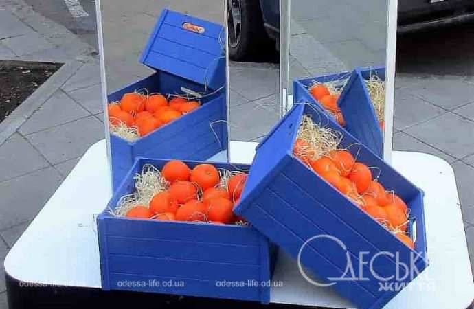 Мандариновый арт-объект в центре Одессы