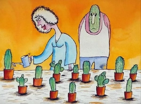 Карикатура про кактуси 