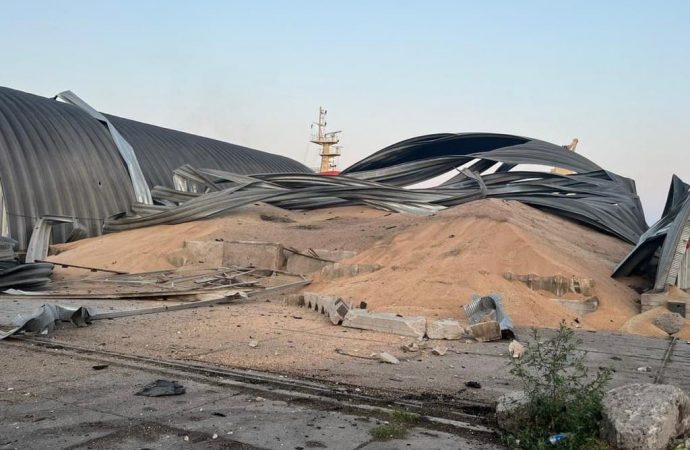Порт Рени, разрушенные в июле 2023 г. вражескими дронами зерновые склады ЧП «Транс-Экспо»