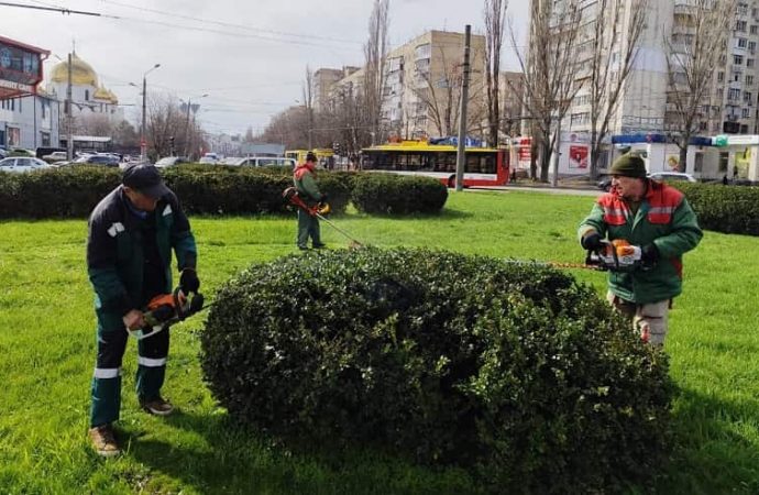 В Одессе готовят газоны к высадке цветов, пл. Независимости