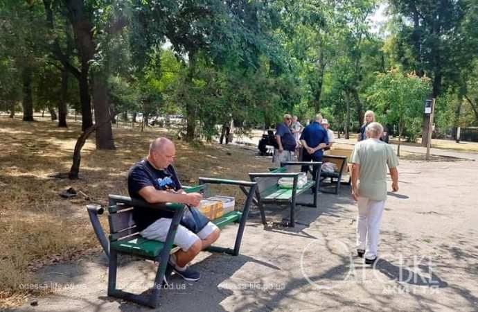 В одесском парке Шевченко, пластинки