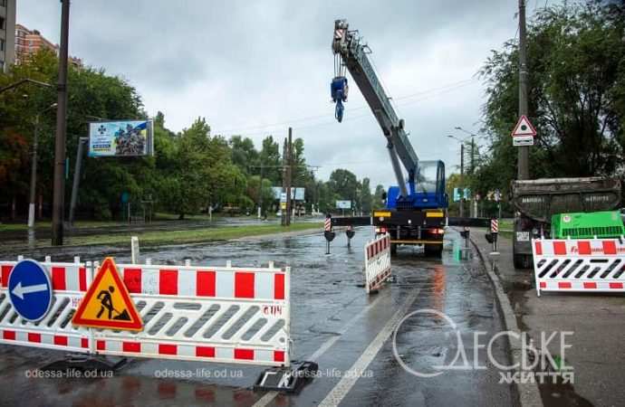 Потоп на Балковской в Одессе, кран