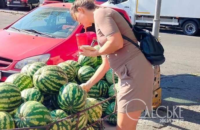 Одесский Новый базар в сентябре, покупка арбуза