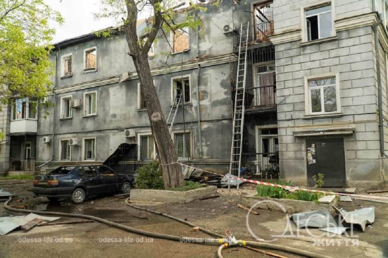 Дом на Скосной в Одессе после дроновой атаки